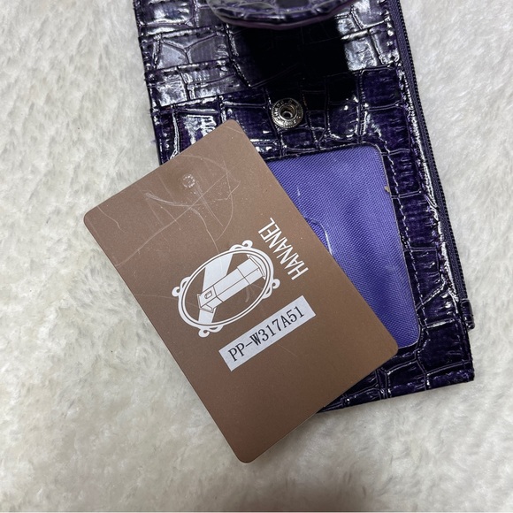 Hananel Reptile Print Purple Wallet - Picture 7 of 10